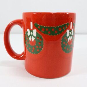 Waechtersbach Christmas Coffee Mug Tea Cup Wreath Red Germany